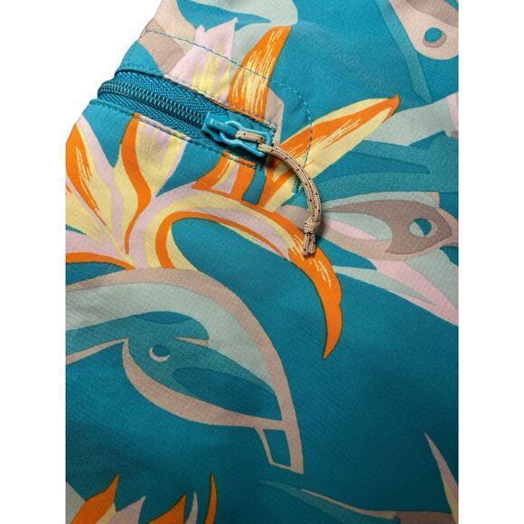 Patagonia Men 29 Board Shorts Swim Shorts Trunks Blue & Orange Hawaiian Tropical - Picture 4 of 9